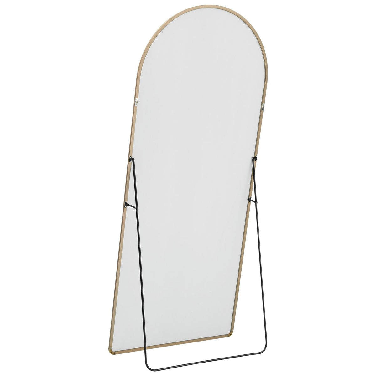 Arched Full Length Mirror, 71'' x 30'', Large Free Standing Leaning Hanging Wall Mounted Floor Mirror with Stand Aluminum Alloy Frame, Full Body Dressing Mirror for Living Room Bedroom, Black