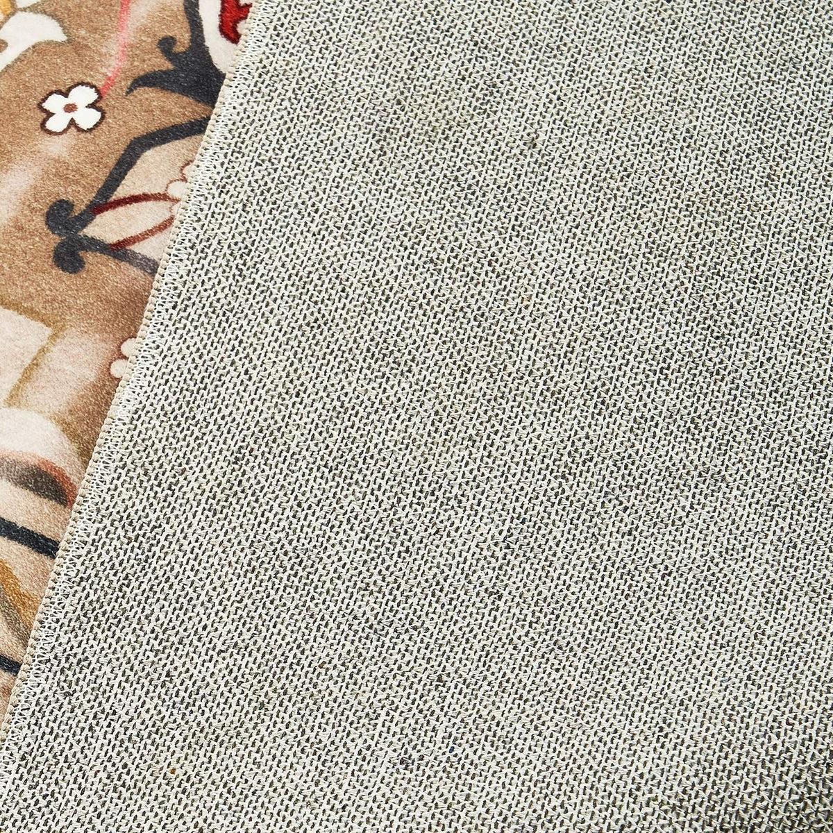 Area Rug, 7.5 x 9.5 ft Large Washable Rug, Non-Slip and Tear-Resistant Soft Carpet, Pet & Child Friendly Vintage Area Rugs, Indoor Mat for Bedroom, Living Room, Office, Entryway, Brown Green