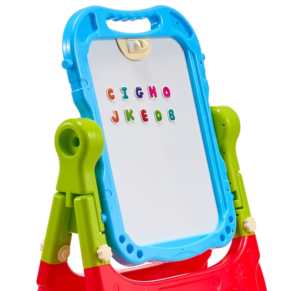 Art Easel for Kids, 2-in-1 Double-Sided Kid's Art Easel with Magnetic Whiteboard & Chalkboard, Adjustable Standing Rotatable Removable Drawing Board with Painting Accessories for Boys and Girls