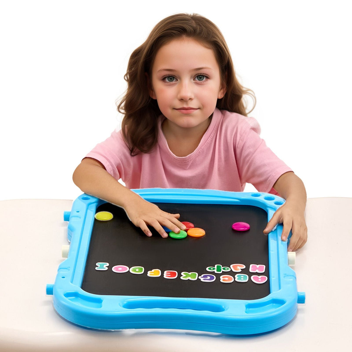 Art Easel for Kids, 2-in-1 Double-Sided Kid's Art Easel with Magnetic Whiteboard & Chalkboard, Adjustable Standing Rotatable Removable Drawing Board with Painting Accessories for Boys and Girls