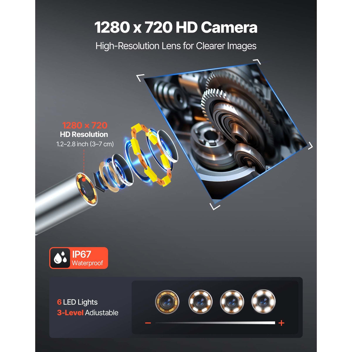Articulating Borescope with 3.9mm Ultra Slim Lens, 4-Way 360° Articulated Endoscope with Light, 4.5" HD IPS Screen, 8X Zoom Inspection Camera for Auto, Tight Mechanical Equipment (4.9FT Cable)