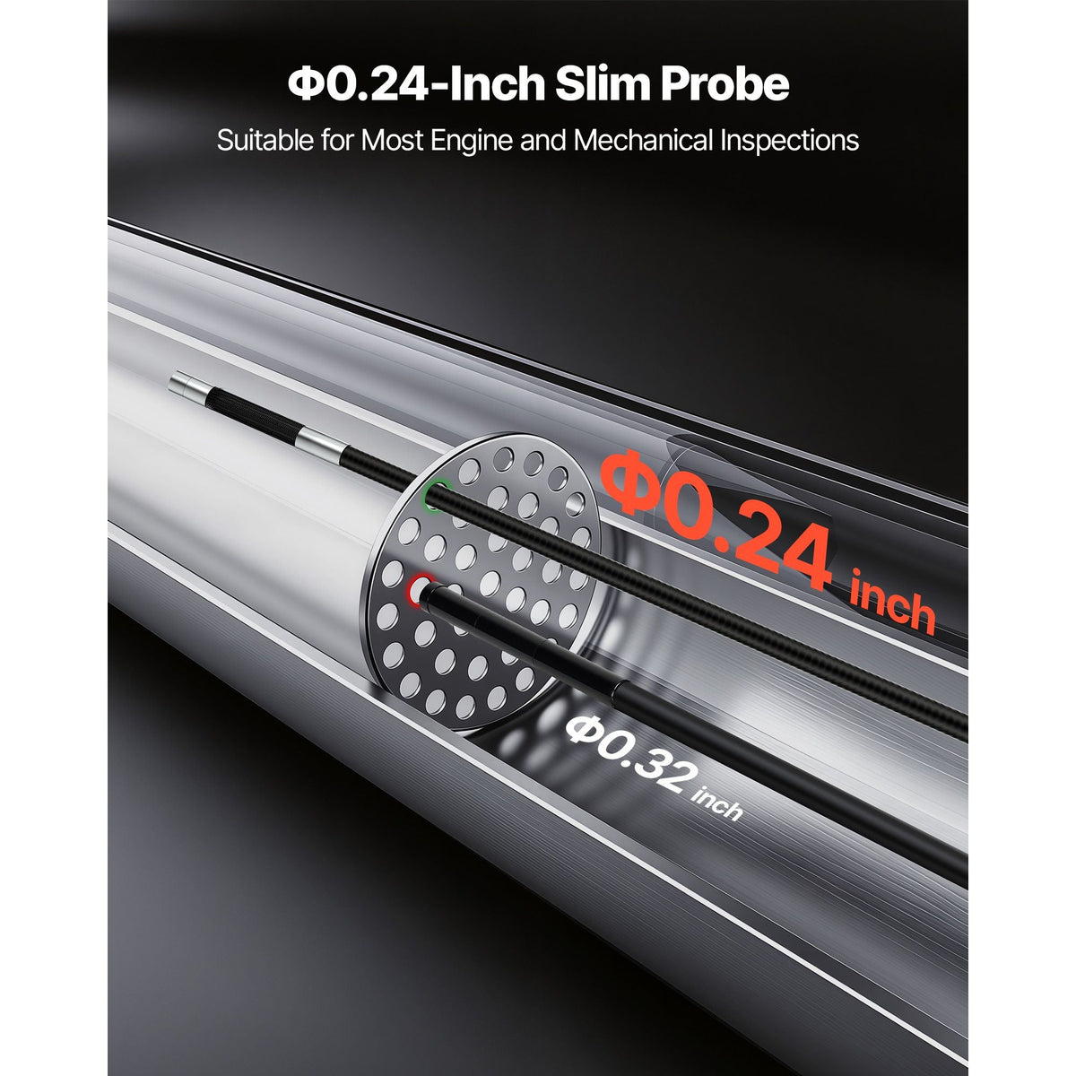 Articulating Endoscope with Light, 4-Way 360° Articulated Borescope Camera, 0.24" Slim Lens 1920 x 1080, 6" HD IPS Screen, 7000mAh Battery, IP67 Waterproof for Automotive & Mechanical Inspection