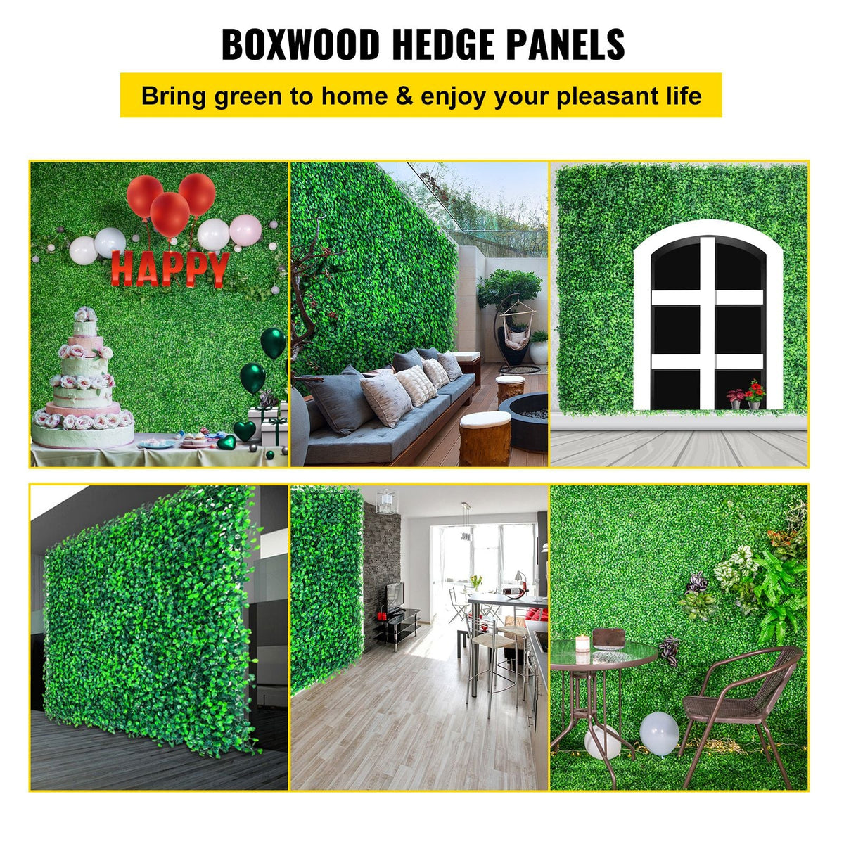 Artificial Boxwood Panels, 16 PCS 20\"x20\" Boxwood Hedge Wall Panels, PE Artificial Grass Backdrop Wall 1.6\", Privacy Hedge Screen for Decoration of Outdoor, Indoor, Garden, Fence, and Backyar