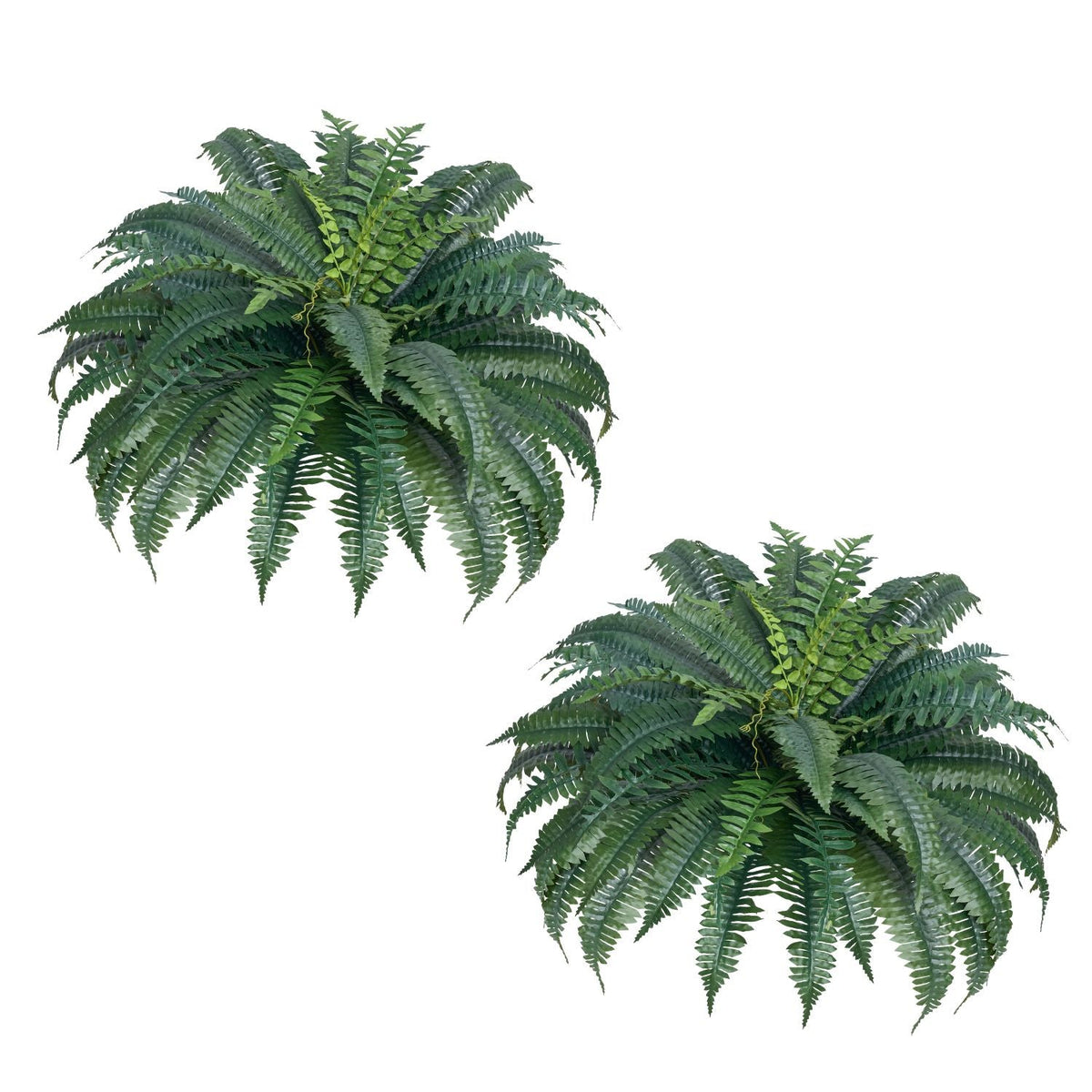 Artificial Ferns 2 Pcs, Natural Spread Diameter 43-47 Inch, Large Hanging Artificial Boston Ferns, Fake Plant Wall Decor with 50 Branches, Faux Fern for Home and Office (Flowerpot Unincluded)