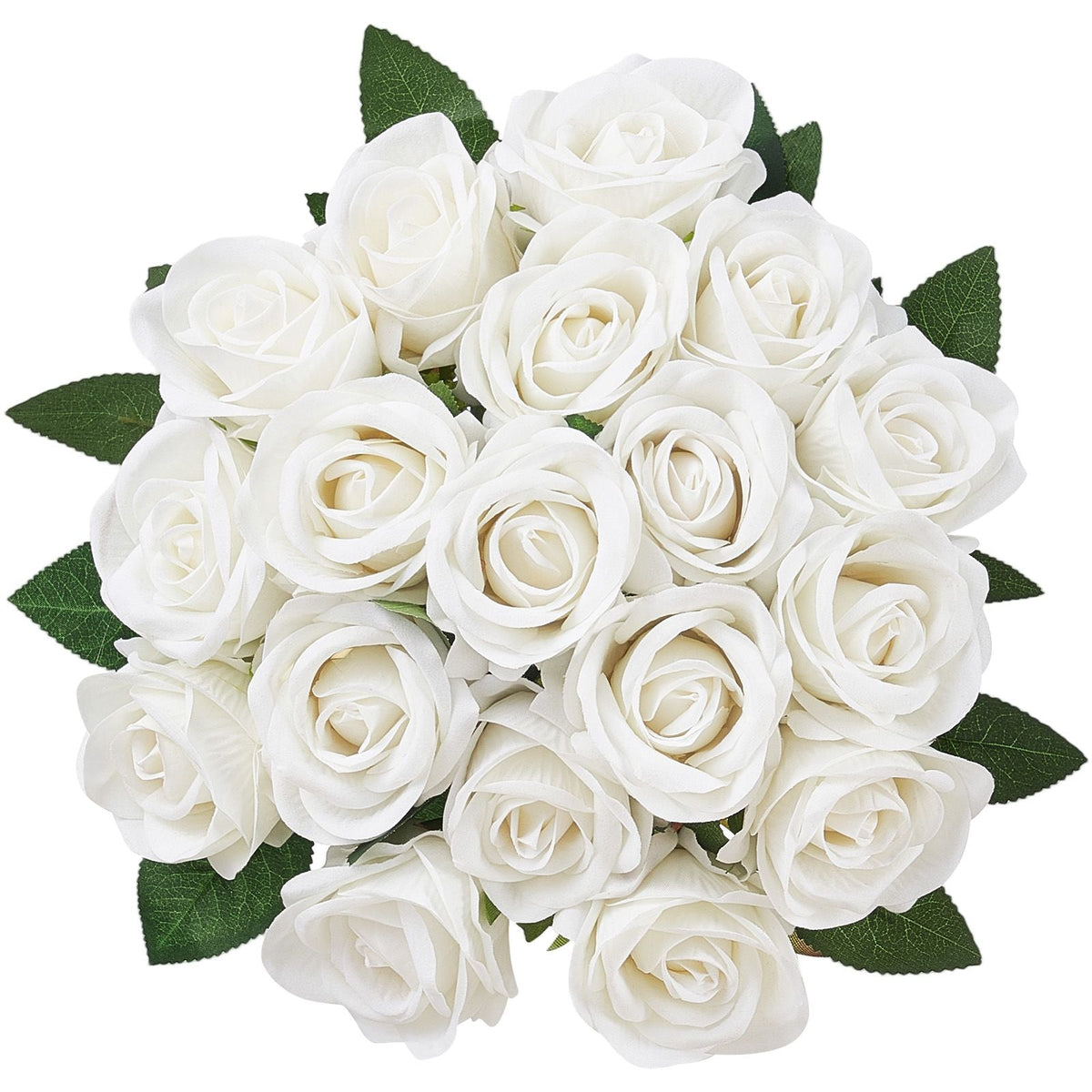 Artificial Flowers, 120 pcs Real Looking White Foam Fake Roses Bulk, White Faux Bridal Shower with Stems for DIY Wedding Bouquets, Home Centerpieces Arrangements, Party Tables Decorations