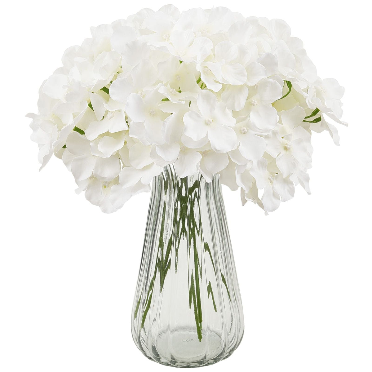 Artificial Flowers, 205 pcs Real Looking White Silk Fake Hydrangea Bulk, White Faux Bridal Shower with Stems for DIY Wedding Bouquets, Home Centerpieces Arrangements, Party Tables Decorations