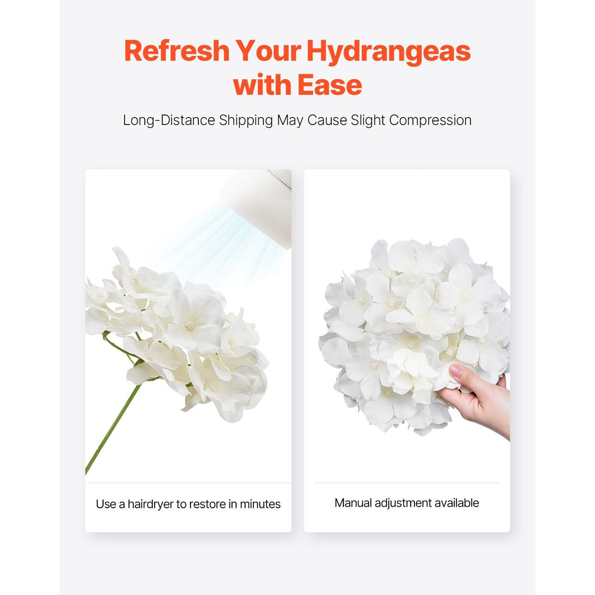 Artificial Flowers, 205 pcs Real Looking White Silk Fake Hydrangea Bulk, White Faux Bridal Shower with Stems for DIY Wedding Bouquets, Home Centerpieces Arrangements, Party Tables Decorations