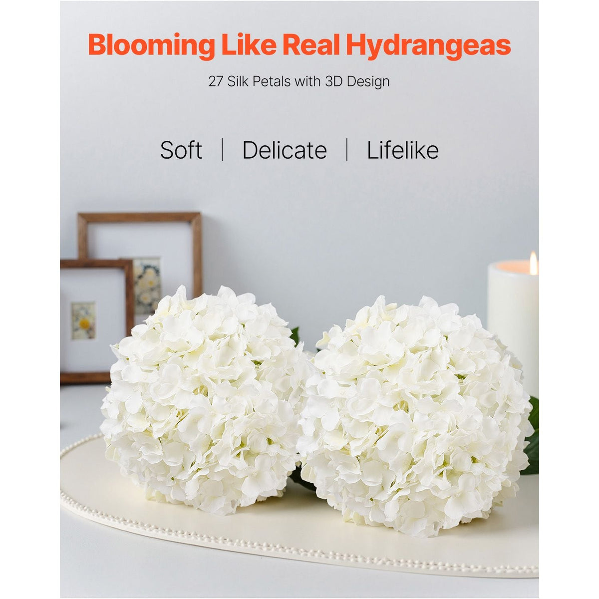 Artificial Flowers, 305 pcs Real Looking White Silk Fake Hydrangea Bulk, White Faux Bridal Shower with Stems for DIY Wedding Bouquets, Home Centerpieces Arrangements, Party Tables Decorations