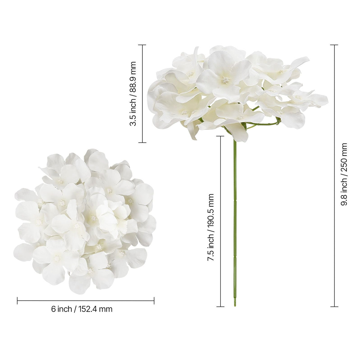 Artificial Flowers, 305 pcs Real Looking White Silk Fake Hydrangea Bulk, White Faux Bridal Shower with Stems for DIY Wedding Bouquets, Home Centerpieces Arrangements, Party Tables Decorations