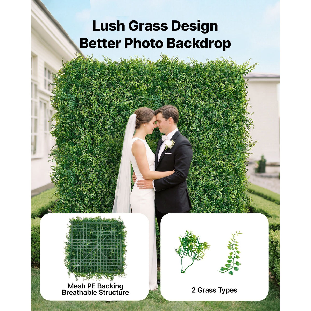 Artificial Plant Wall, 12PCS 20 x 20 in Artificial Boxwood Panels, Sun Protection Greenery Backdrop Privacy Hedge Fence, Fake Grass Screen for Wedding, Indoor, Outdoor Garden, Backyard