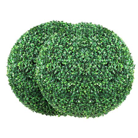 Artificial Topiaries Boxwood Trees, 16' Tall (2 Pieces), Ball-Shape Faux Topiaries Plant, All-year Green Feaux Plant Decorative Balls for Backyard, Balcony,Garden, Wedding and Home Décor