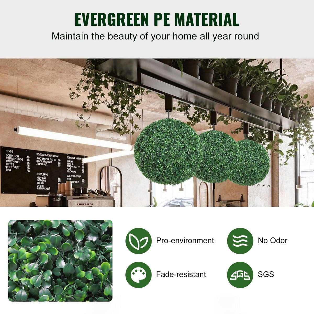 Artificial Topiaries Boxwood Trees, 20' Tall (2 Pieces), Ball-Shape Faux Topiaries Plant, All-year Green Feaux Plant Decorative Balls for Backyard, Balcony,Garden, Wedding and Home Décor