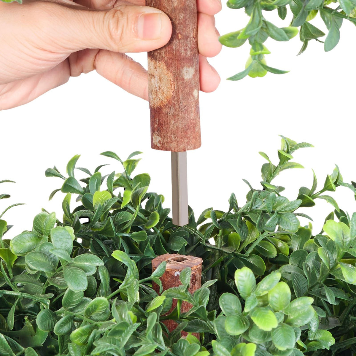 Artificial Topiary Boxwood Double Ball, 2 Set 36 inch Faux Boxwood Plant Balls, Fake Silk Tree Look Real, Easy Assembly for Decor Front Porch Outdoor Patio Garden Balcony Backyard Indoor