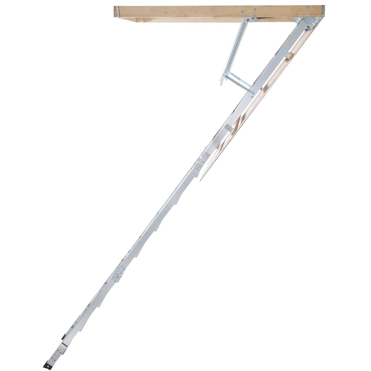Attic Ladder Foldable, 350-pound Capacity, 22.5" x 63", Multi-Purpose Aluminium Extension, Lightweight and Portable, Fits 9.5'-12' Ceiling Heights, Convenient Access to Your Attic Standard