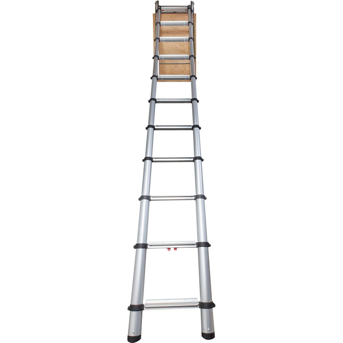 Attic Ladder Telescoping, 350-pound Capacity, 39.37" x 23.6", Multi-Purpose Aluminium Extension, Lightweight and Portable, Fits 9.8'-10.5' Ceiling Heights, Convenient Access to Your Attic Standa