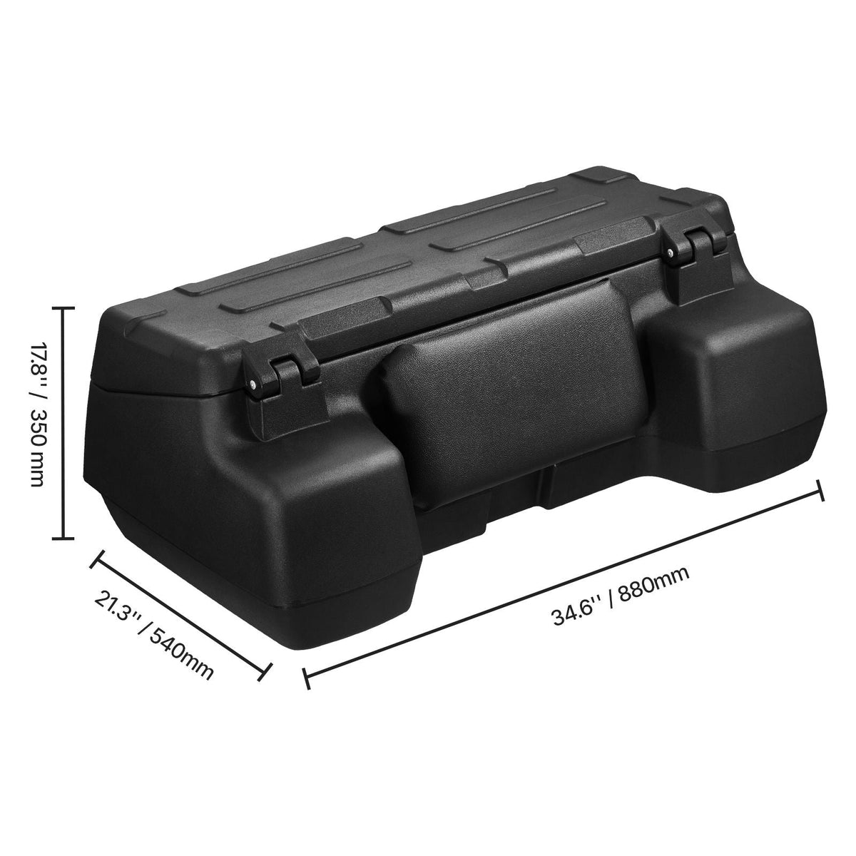 ATV Rear Storage Box, 95L ATV Rear Cargo Box with Padded Backrest, Waterproof LLDPE and Lockable Gear Storage Box Fit Most ATVs with Rear Rack, Compatible with ATV, UTV, Can-Am Vehicles