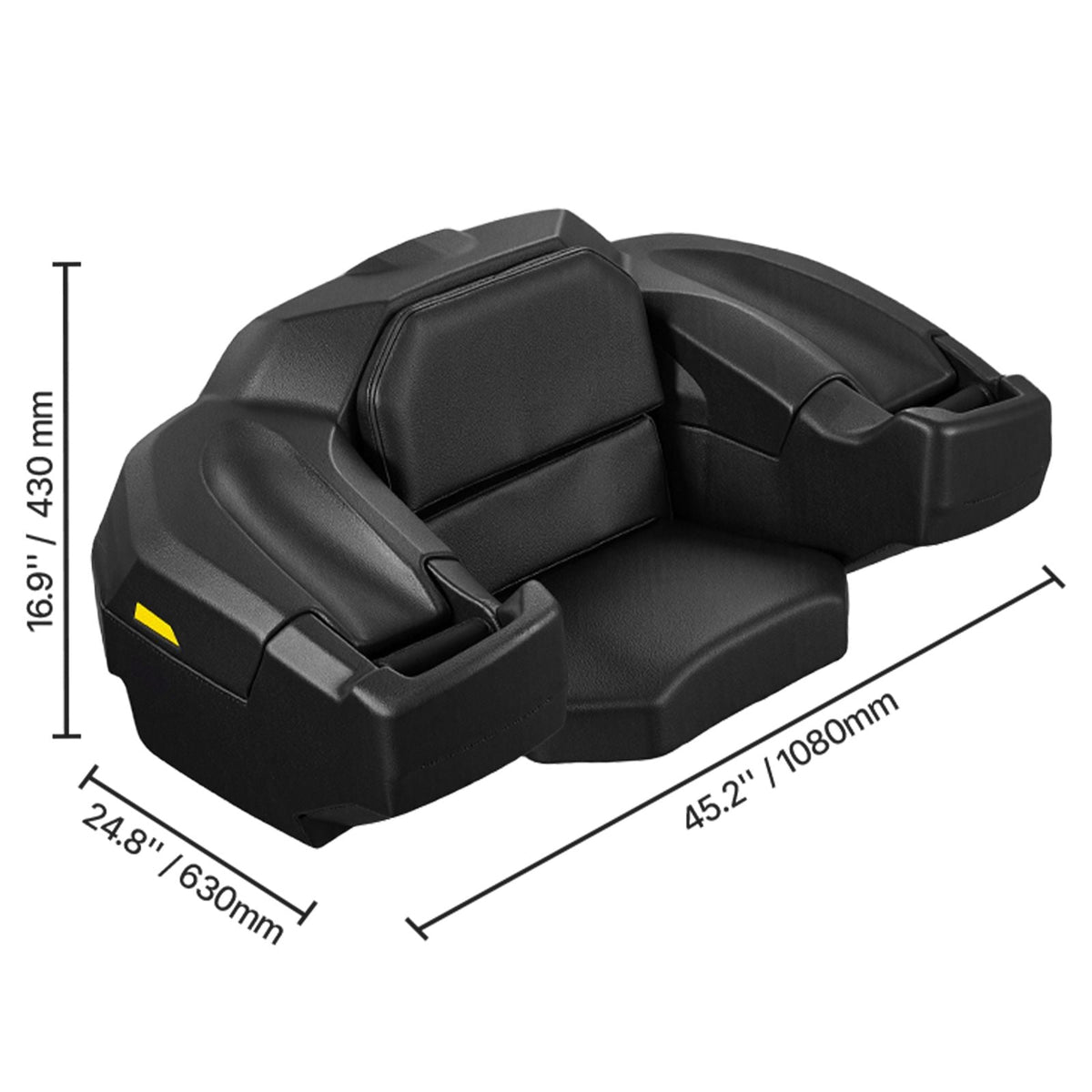 ATV Rear Storage Box and Lounger, 95L ATV Cargo Box with Seat & Backrest, Waterproof LLDPE & Lockable Lounger Storage Box Fit Most ATVs with Rear Rack, Compatible with ATV, UTV, Can-Am Vehicles
