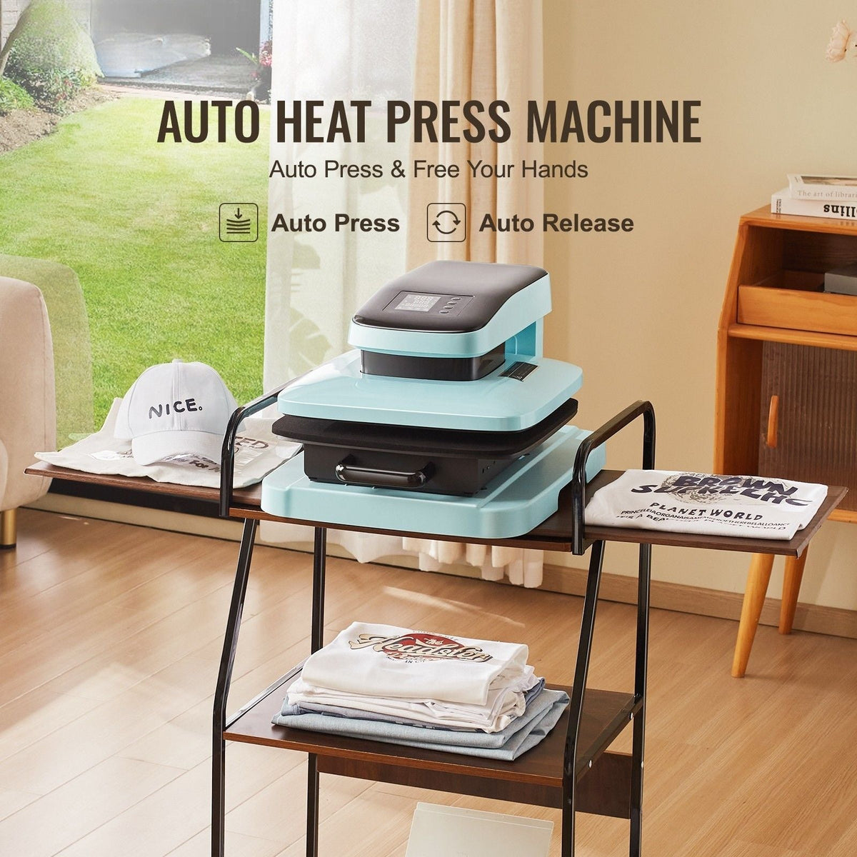 Auto Heat Press Machine, 15 x 15 in Smart T Shirt Press Machine with Auto Release, Heats Up Fast and Evenly, Sublimation Heat Press for T Shirts, Sublimation, Vinyl, Heat Transfers Projects