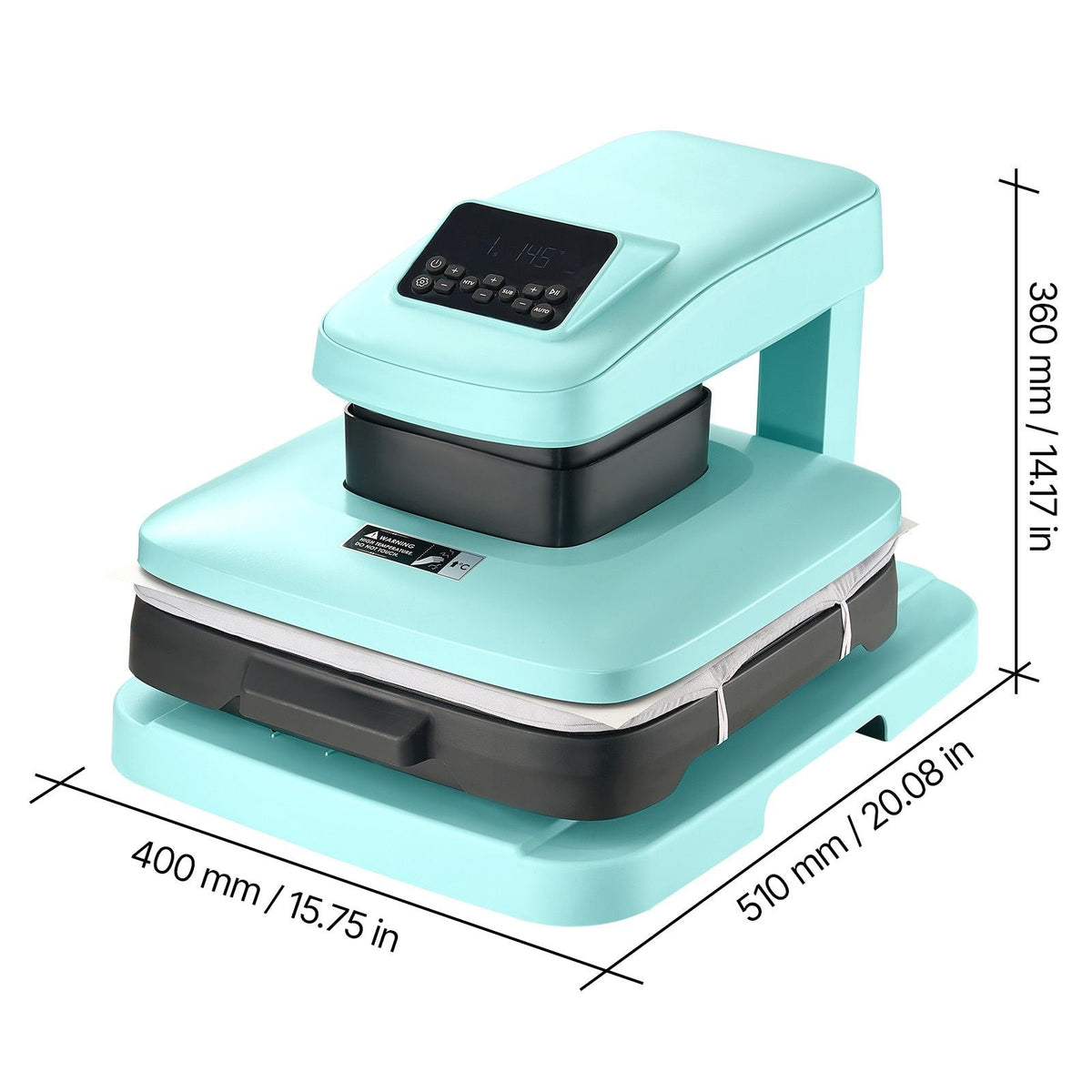 Auto Heat Press Machine, 15 x 15 inch, T-Shirt Press Machine with Auto Release and Adjustable Pressure, Digital Display, Rapid Heating, for Sublimation, Vinyl, Heat Transfer Projects, Green