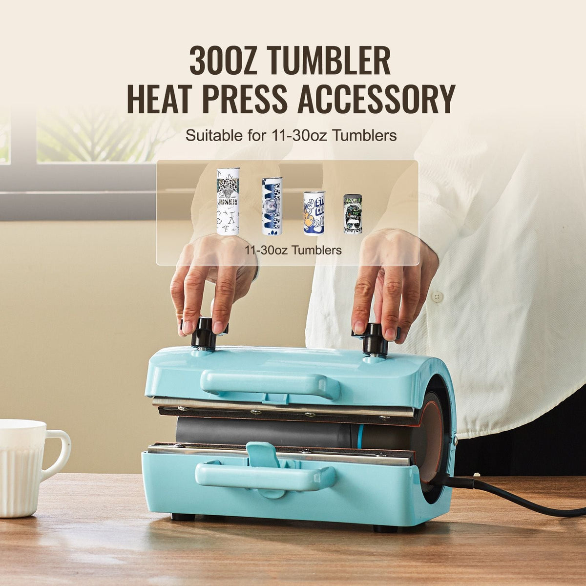 Auto Heat Press Machine Kit Tumbler Press 2-in-1, 15 x 15 in Smart T Shirt Press Machine with Auto Release, Tumbler Press Machine for 11-30 oz Tumblers, for Sublimation Heat Transfers Projects