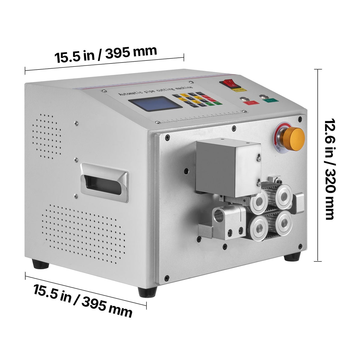 Auto Heat-Shrink Tube Cutter, Automatic Pipe Cutting Machine with LCD Display, 1mm-20mm Cutting Diameter, 0.1mm-99999.9mm Cutting Length, Ideal for PVC PE Tube, Silicone Tube, Soft Water Pipe