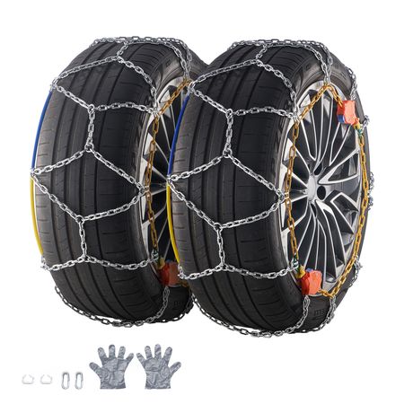 Auto Tightening Snow Chains, Diamond Mesh Traction Wheel Chains for Anti-slip, Alloy Steel Tire Chains for Tires 265/75-15, 265/75-16, LT265/75-16, 255/75-17, LT255/75-17, 275/45-22, 265/70-16