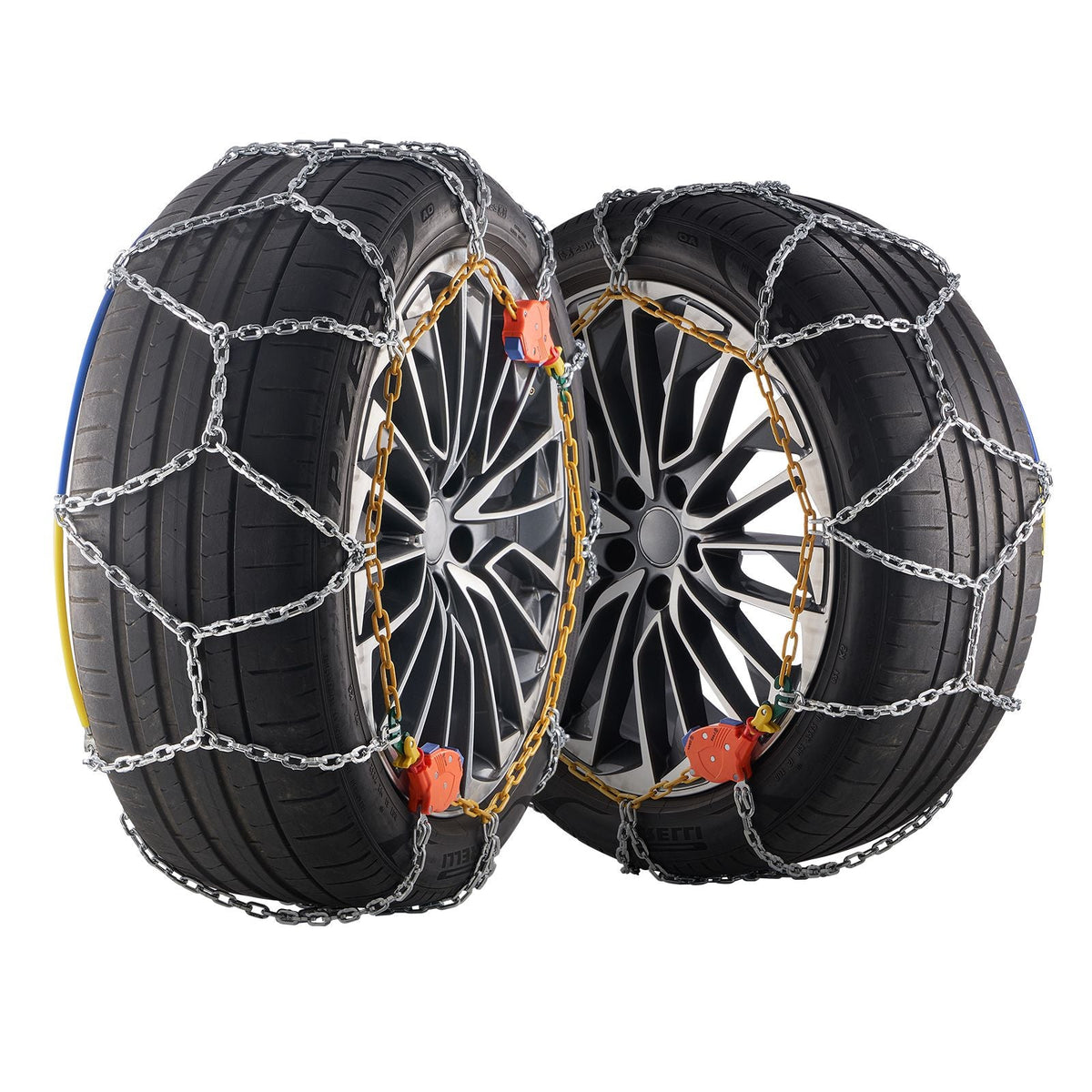 Auto Tightening Snow Chains, Diamond Mesh Traction Wheel Chains for Anti-slip, Alloy Steel Tire Chains for Tires 265/75-15, 265/75-16, LT265/75-16, 255/75-17, LT255/75-17, 275/45-22, 265/70-16
