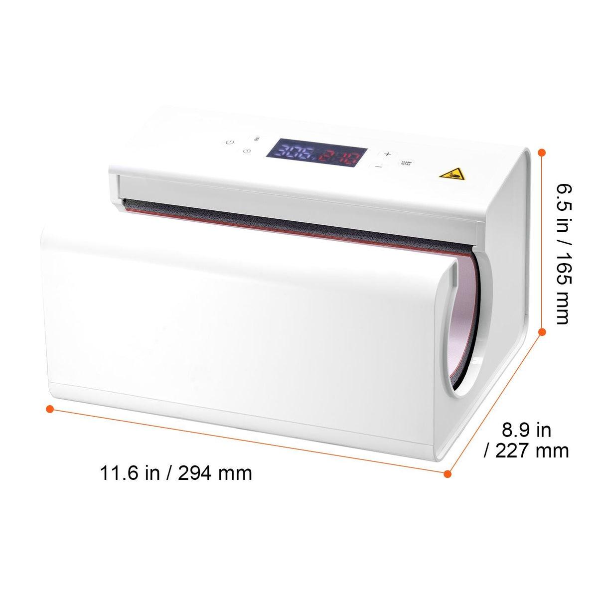 Auto Tumbler Heat Press Machine, Mug Heat Press for 11-30oz Sublimation Tumblers, Heat Up Fast and Even, Tumbler Press with Tape and Glove, Temp and Time Setting, for Tumblers, Cups, Mugs, White