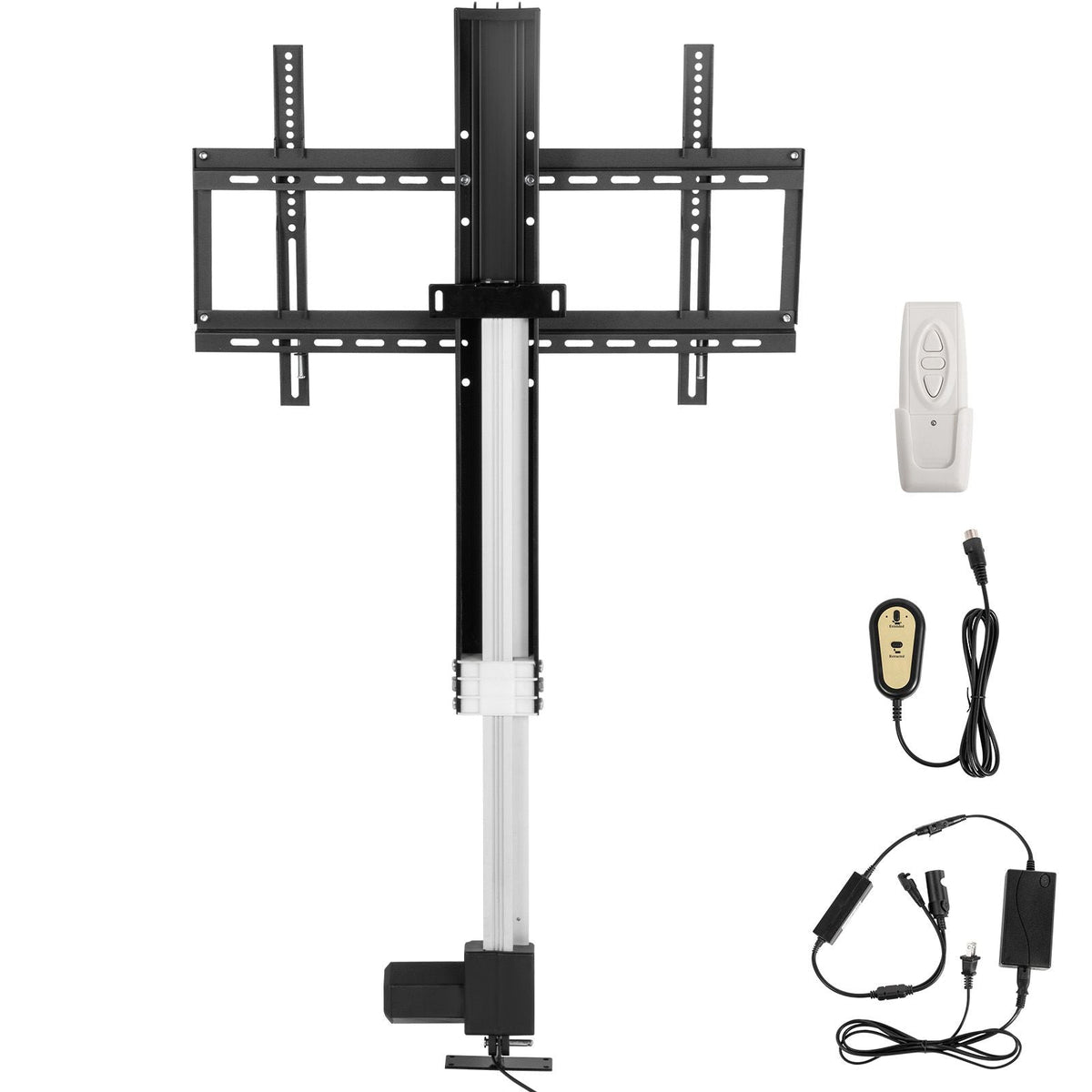 Automated TV Elevator, 31" Stroke for Up to 60" Screens, Adjustable Height 42"-73", Remote Controlled, Supports 132 lbs