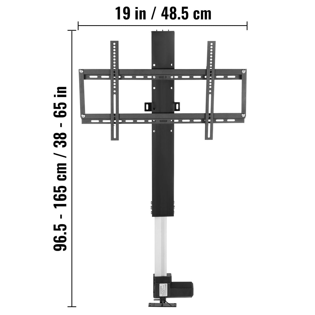Automated TV Elevator for Up to 50" Screens, 28" Stroke with Adjustable Height from 38" to 65", Remote Controlled, Supports up to 132 lbs