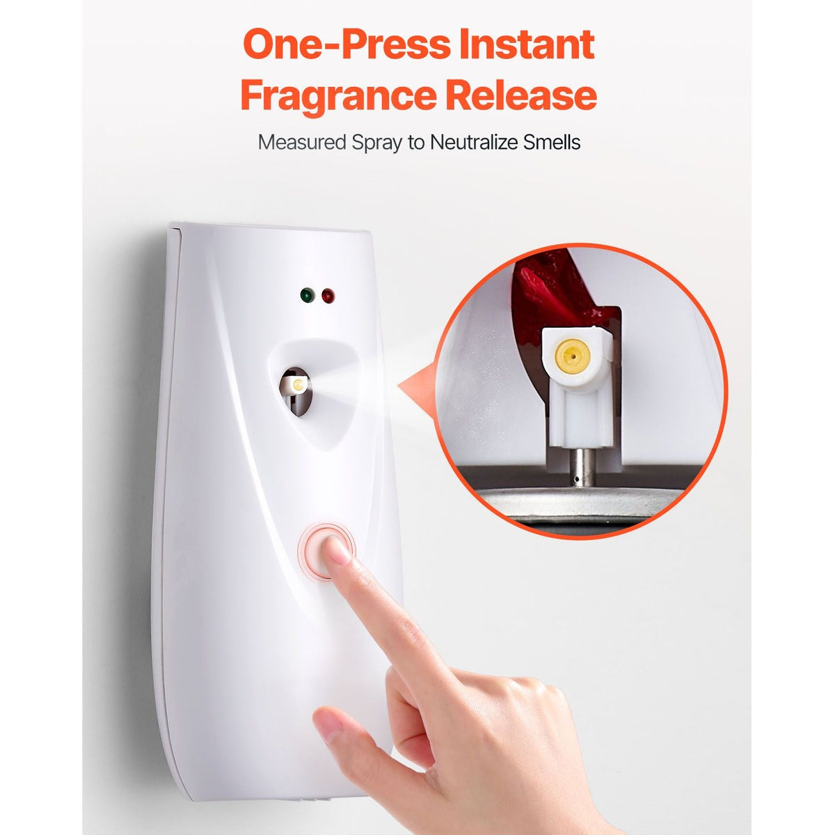Automatic Air Freshener Spray Dispenser, 4-Pack, Wall Mounted or Free Standing, Battery Operated, Multiple Time Settings for Home, Indoor, Bathrooms, Offices, Hotels, Commercial Places, White