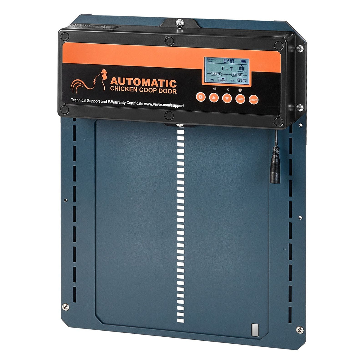 Automatic Chicken Coop Door, Auto Chicken Door Opener with Timer & Light Sensor Aluminum Chicken Coops Door with Remote Control and LCD screen, 4 Modes Opening, Battery or DC Powered