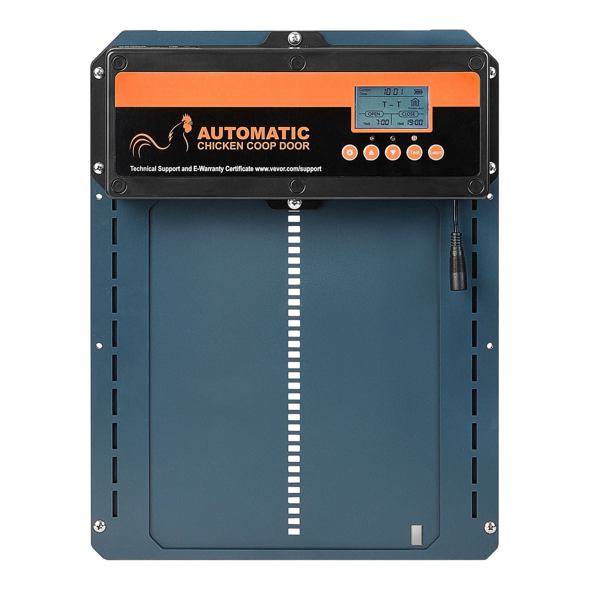 Automatic Chicken Coop Door, Auto Chicken Door Opener with Timer & Light Sensor Aluminum Chicken Coops Door with Remote Control and LCD screen, 4 Modes Opening, Battery or DC Powered