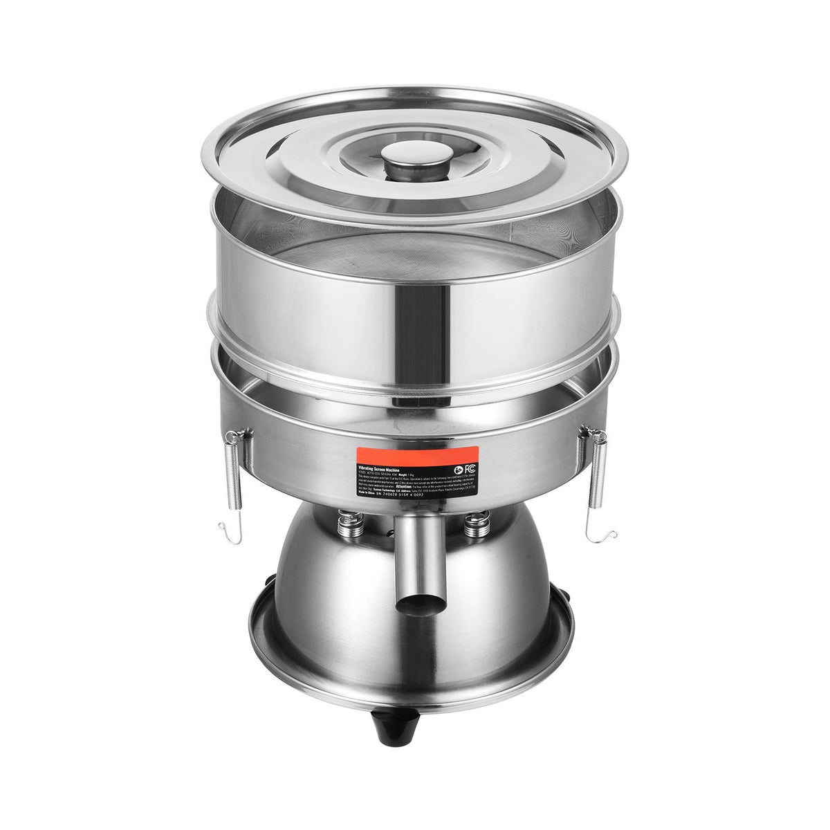 Automatic Electric Vibrating Sieve, Stainless Steel Sifter Shaker Machine with 40+60 Mesh, 45W Automatic Powder Sifter Machine Countertop, Electric Sieve Shaker for Flour Powers, Mungbean, Rice