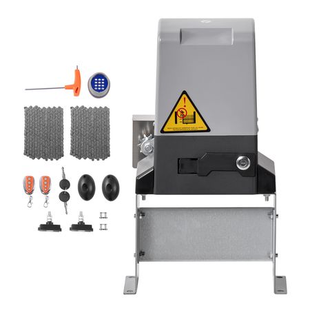 Automatic Gate Opener, 900W Electric Sliding Gate Opener for Doors up to 65.6ft 4409lbs, Chain Drive Rolling Door Motor with Infrared Sensor & 2 Remote Controls, Driveway Gates Opening System