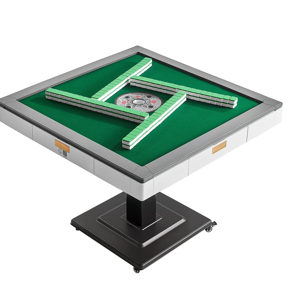 Automatic Mahjong Table with Wheels, 2 Sets of 42 mm Tiles (152 Pcs), Roller Coaster Style Mahjong-Table, Foldable and Automatic Shuffler, for Home, Outdoor Leisure & Gifts for Mahjong Players