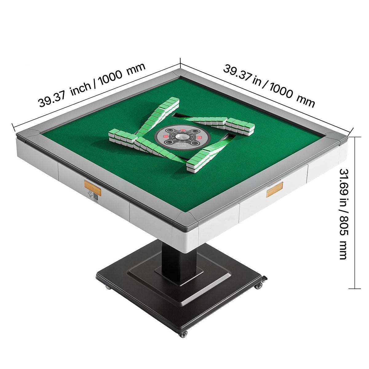Automatic Mahjong Table with Wheels, 2 Sets of 42 mm Tiles (152 Pcs), Roller Coaster Style Mahjong-Table, Foldable and Automatic Shuffler, for Home, Outdoor Leisure & Gifts for Mahjong Players