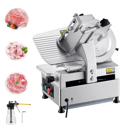 Automatic Meat Slicer, 180W + 370W Deli Slicer with a 12 inch Premium 65Mn Blade, 0-0.3 inch Adjustable Thickness, Electric Food Slicer Machine for Meat, Vegetables, Hard Bread, and Cheese