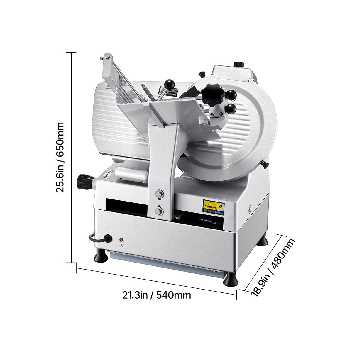 Automatic Meat Slicer, 180W + 370W Deli Slicer with a 12 inch Premium 65Mn Blade, 0-0.3 inch Adjustable Thickness, Electric Food Slicer Machine for Meat, Vegetables, Hard Bread, and Cheese