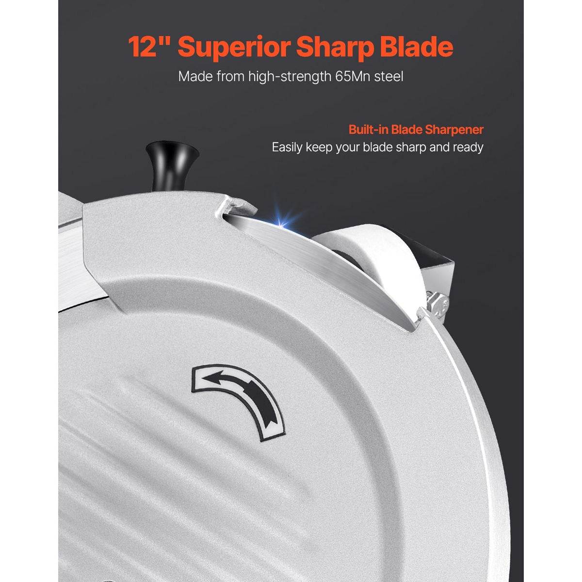 Automatic Meat Slicer, 180W + 370W Deli Slicer with a 12 inch Premium 65Mn Blade, 0-0.3 inch Adjustable Thickness, Electric Food Slicer Machine for Meat, Vegetables, Hard Bread, and Cheese