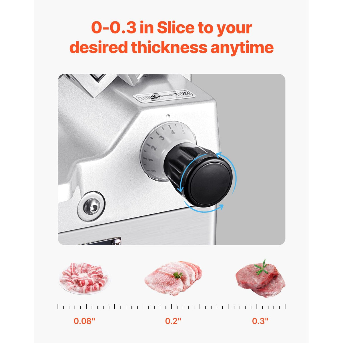 Automatic Meat Slicer, 180W + 370W Deli Slicer with a 12 inch Premium 65Mn Blade, 0-0.3 inch Adjustable Thickness, Electric Food Slicer Machine for Meat, Vegetables, Hard Bread, and Cheese