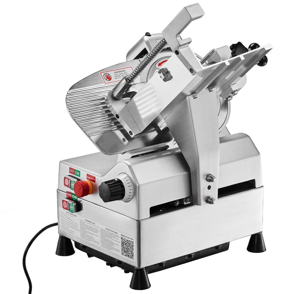 Automatic Meat Slicer, 500W, Electric Deli Slicer Machine with 10 inch Sharp 75Cr1 Steel Blade, 0-0.67 inch Adjustable Thickness, 633 RPM Fast Slicing, for Frozen Meat, Cheese, and Bread