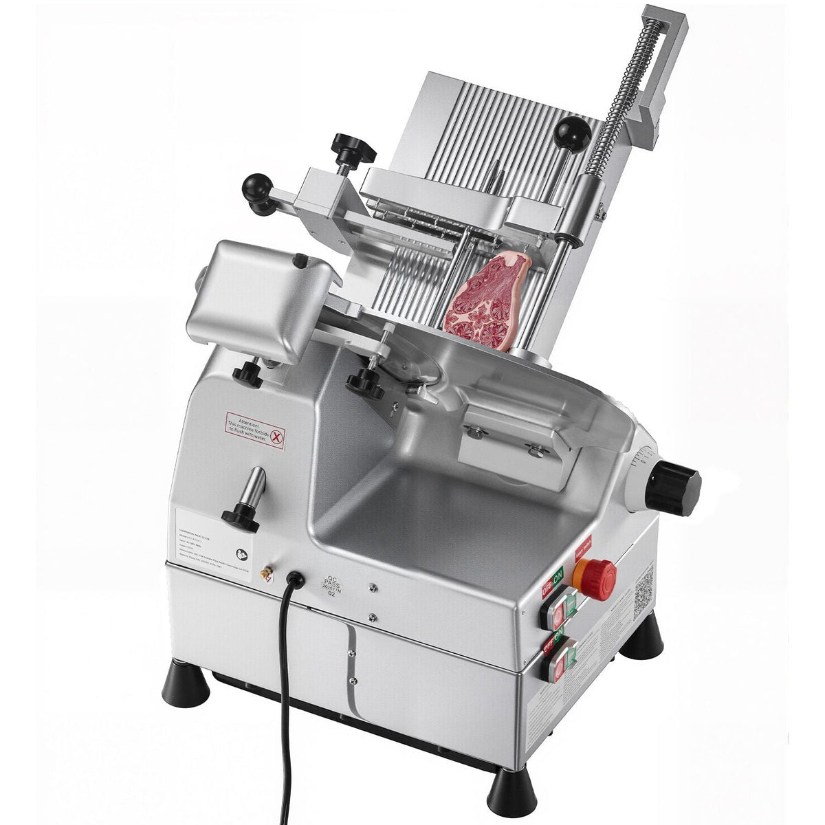Automatic Meat Slicer, 500W, Electric Deli Slicer Machine with 10 inch Sharp 75Cr1 Steel Blade, 0-0.67 inch Adjustable Thickness, 633 RPM Fast Slicing, for Frozen Meat, Cheese, and Bread