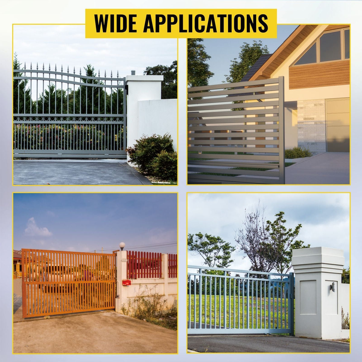 Automatic Sliding Gate Opener 1400LBS with 2 Remote Controls, Gate Operator Hardware Kit for Security, Move Speed 43ft Per Min, Electric Rolling Driveway Slide Gate Motor