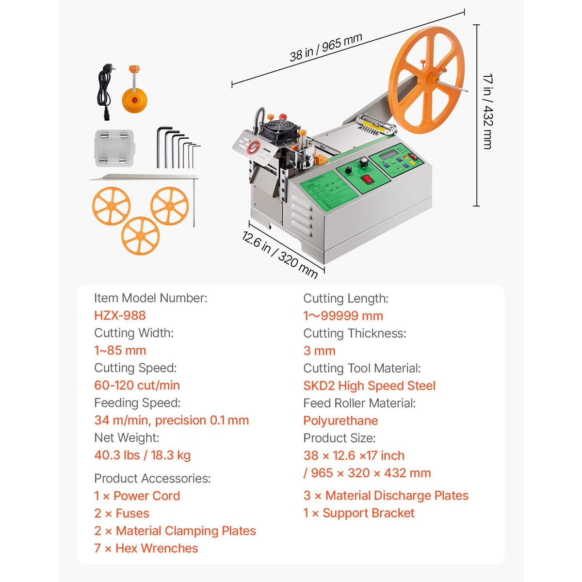 Automatic Webbing Cutting Machine, Hot and Cold Ribbon Cutting Machine with Adjustable Temperature and LCD Display, Zipper Tapes Cutter for Nylon Webbing, Elastic Bands, Shoelaces