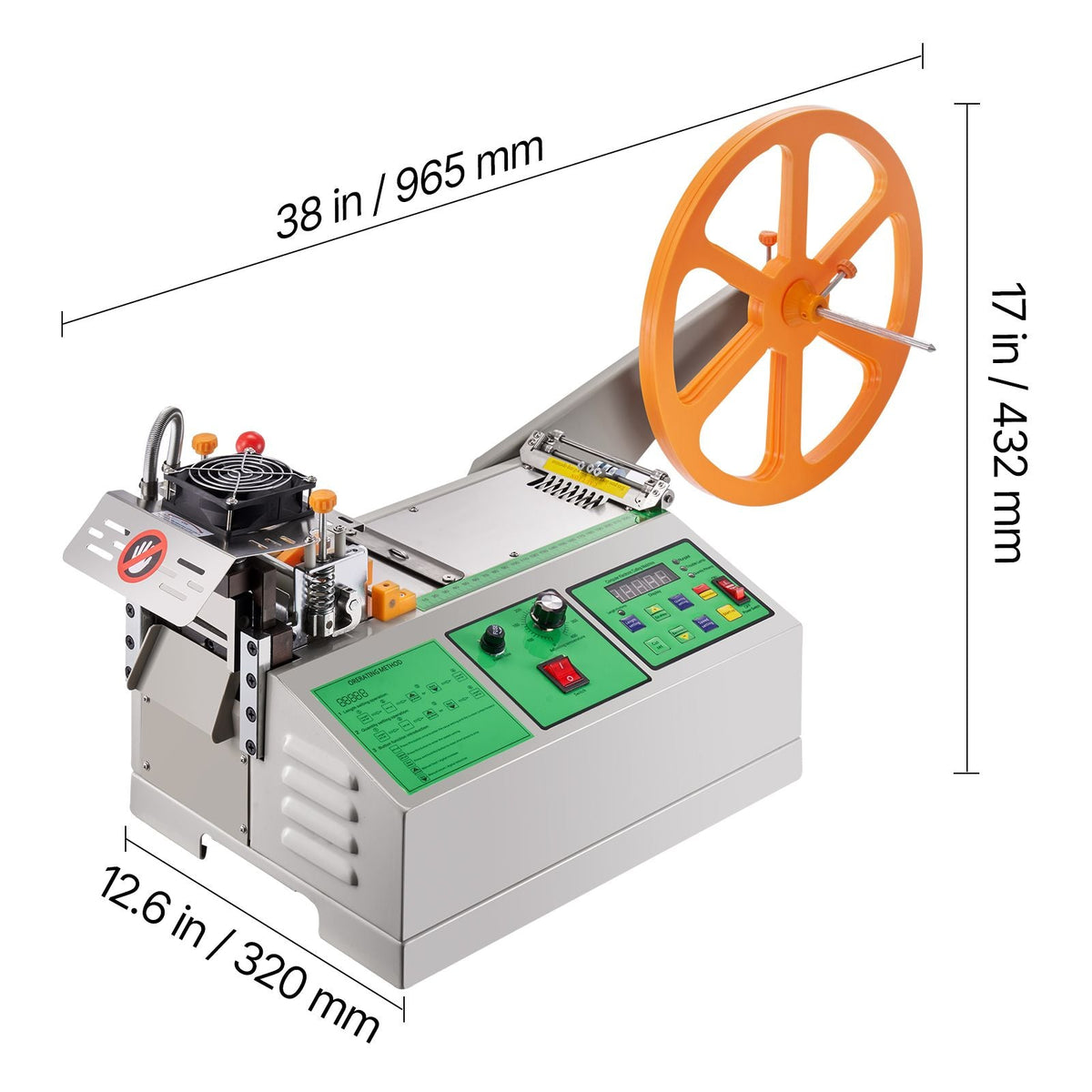 Automatic Webbing Cutting Machine, Hot and Cold Ribbon Cutting Machine with Adjustable Temperature and LCD Display, Zipper Tapes Cutter for Nylon Webbing, Elastic Bands, Shoelaces
