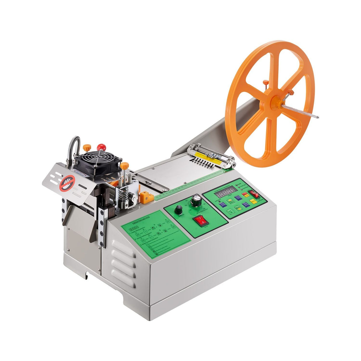 Automatic Webbing Cutting Machine, Hot and Cold Ribbon Cutting Machine with Adjustable Temperature and LCD Display, Zipper Tapes Cutter for Nylon Webbing, Elastic Bands, Shoelaces