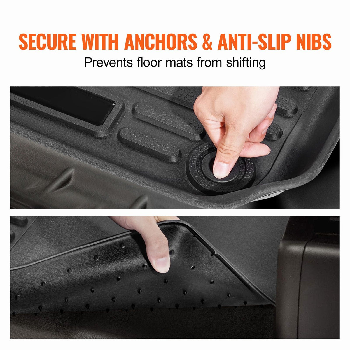 Automotive Floor Mats, Fits for Honda CR-V (Hybrid Models) 2017-2022, 3 pcs Front and 2nd Row Liners, All Weather Custom Fit TPE Vehicle Floor Mats, Easy to Clean Floor Liners for SUV, Black