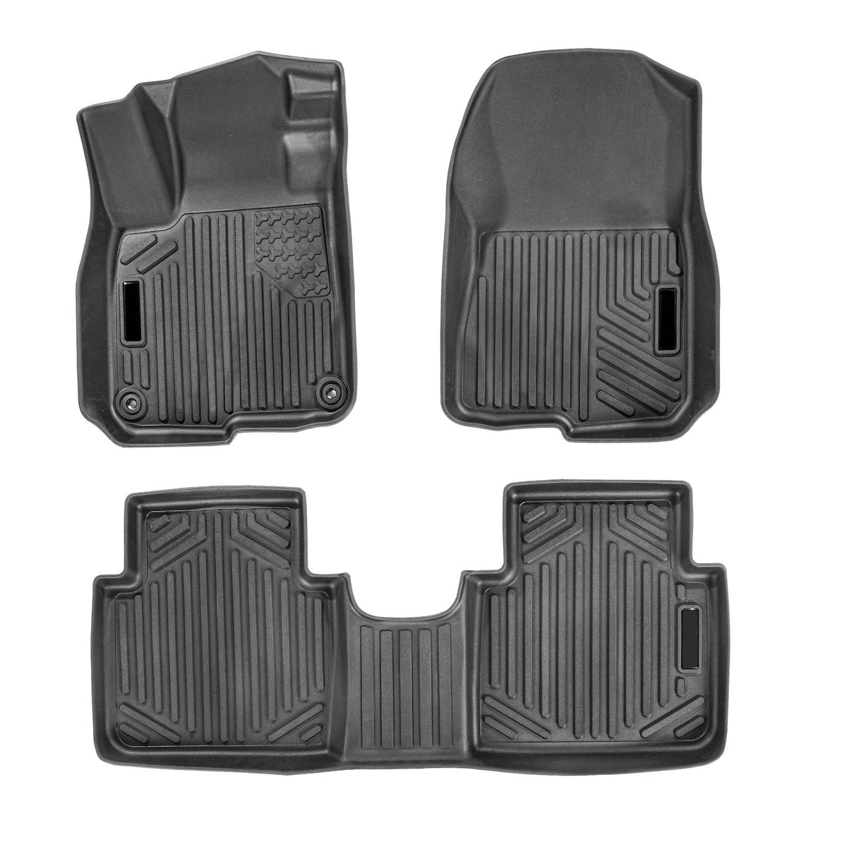 Automotive Floor Mats, Fits for Honda CR-V (Hybrid Models) 2017-2022, 3 pcs Front and 2nd Row Liners, All Weather Custom Fit TPE Vehicle Floor Mats, Easy to Clean Floor Liners for SUV, Black