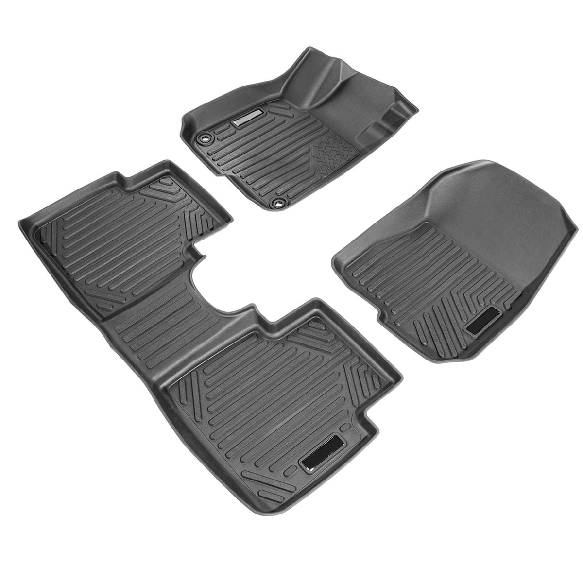 Automotive Floor Mats, Fits for Honda CR-V (Hybrid Models) 2017-2022, 3 pcs Front and 2nd Row Liners, All Weather Custom Fit TPE Vehicle Floor Mats, Easy to Clean Floor Liners for SUV, Black